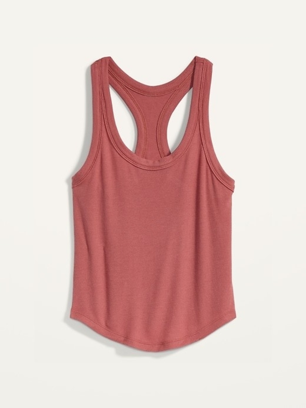 NWT Old Navy Go-Dry Cropped Ribbed Racerback Tank Top - Peach Rose Coral Pink